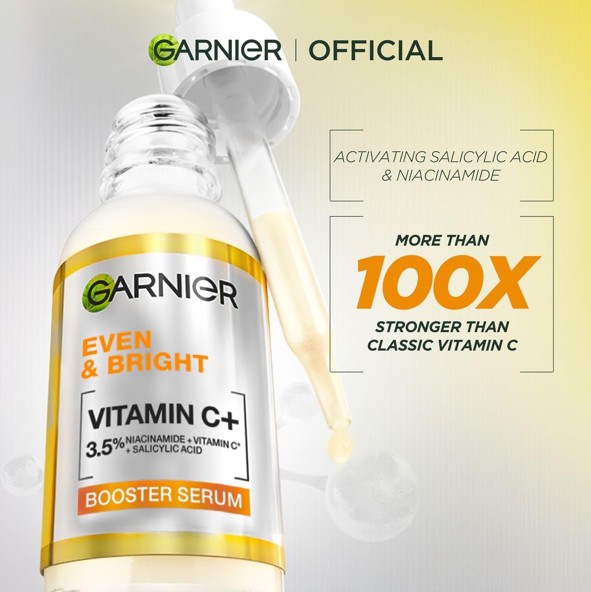 Garnier Even & Bright Vitamin C Skincare Bundle, Serum Cleanser, Booster Serum, and SPF 50+ Super UV Sunscreen, 3 Piece Set