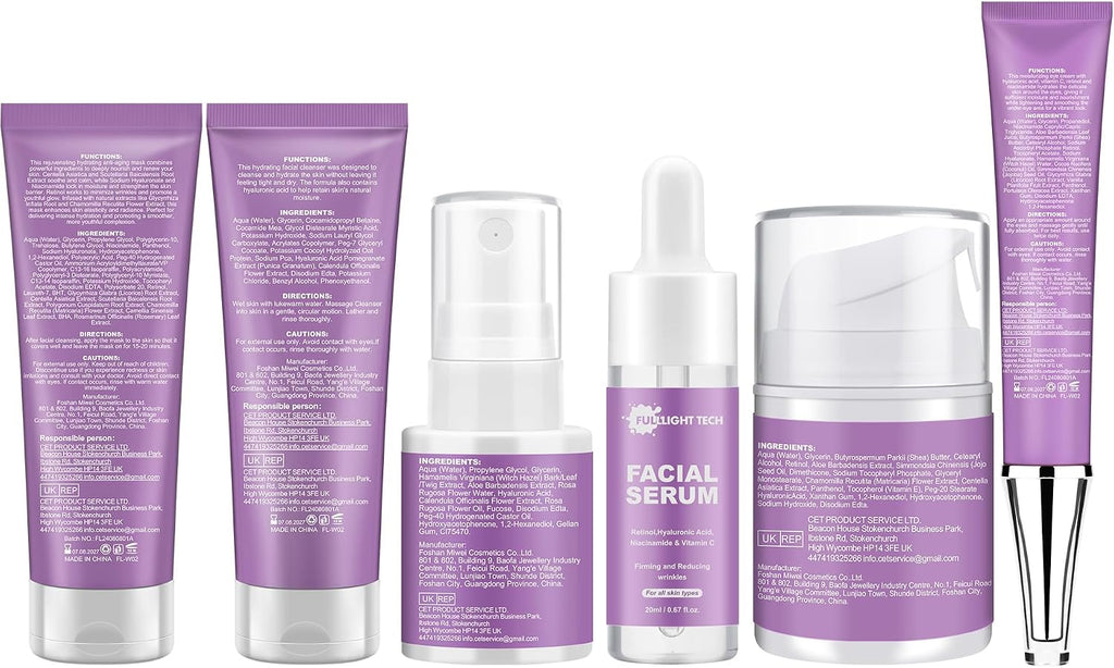 Skin Care Set,6 Pcs Anti-aging Skincare w/Korean Retinol,Hydrate, Moisturize Self Care Facial Skin Care Routine Kit Women Teen Girls Travel Skincare Gift Set,Valentines Birthday Gift for Women Her Mom