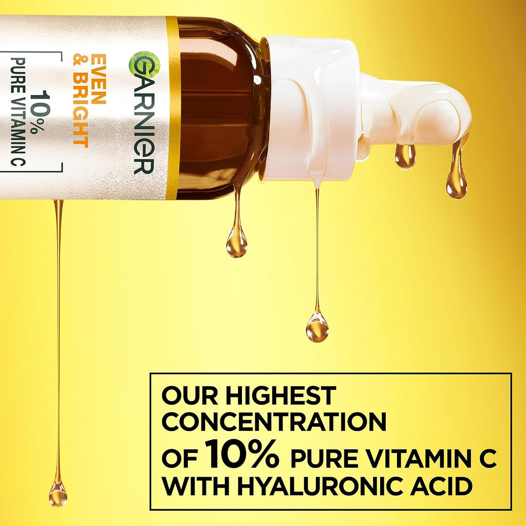 Garnier Even & Bright 10% Pure Vitamin C Night Serum 30ml, packaging may vary