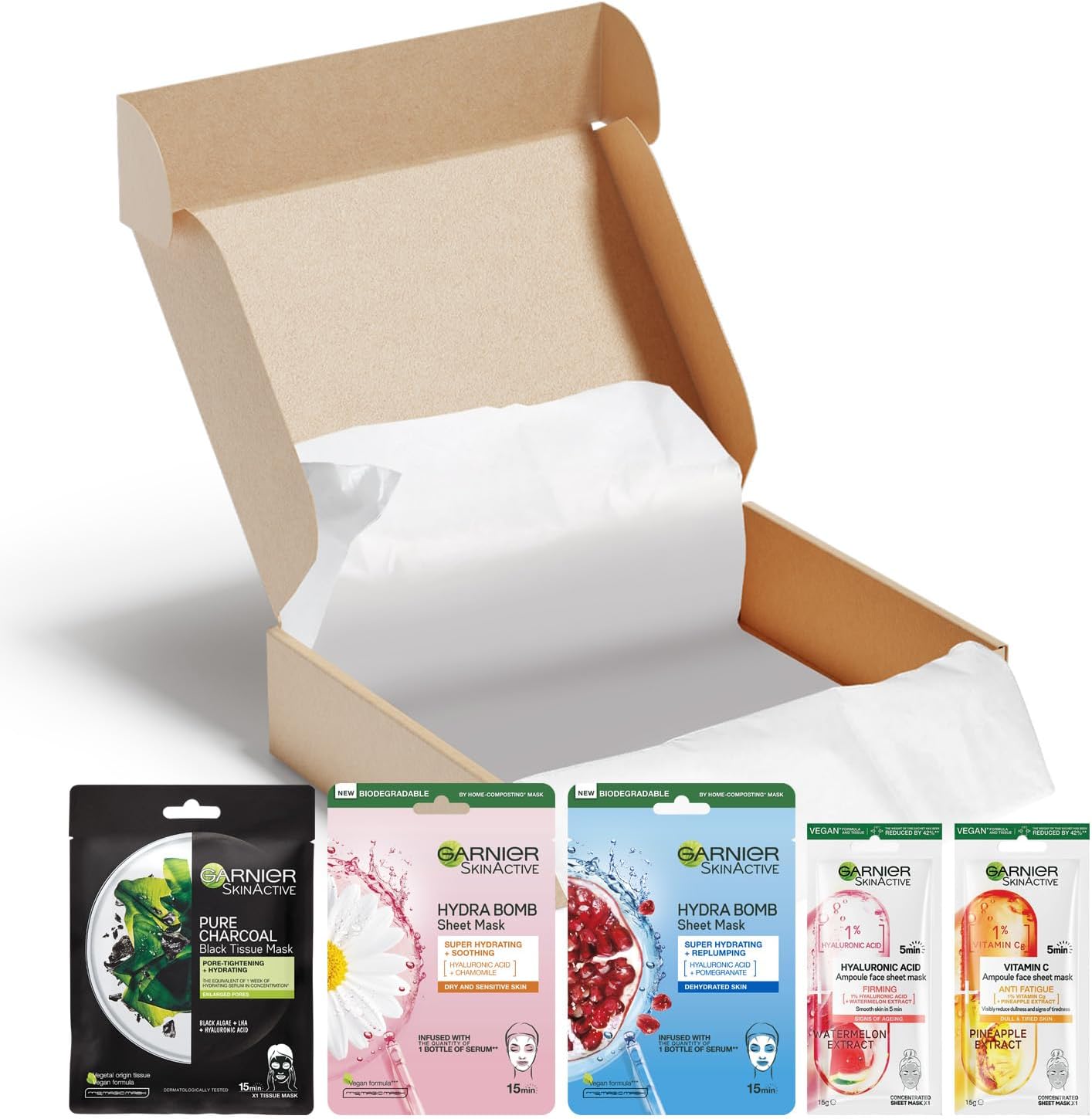 Garnier SkinActive Tissue Masks Bundle - 5 Piece Bundle Set