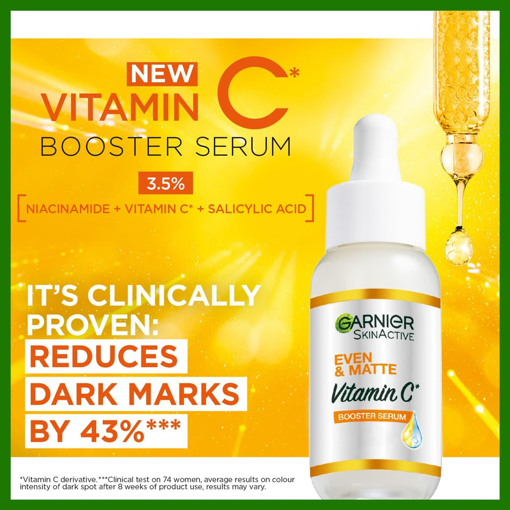Garnier Even and Matte Vitamin C Booster Serum and Dark Spot Bundle 2-Piece Set