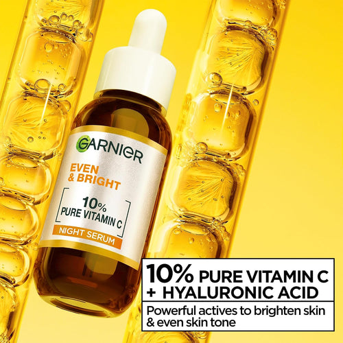Garnier Even & Bright 10% Pure Vitamin C Night Serum 30ml, packaging may vary